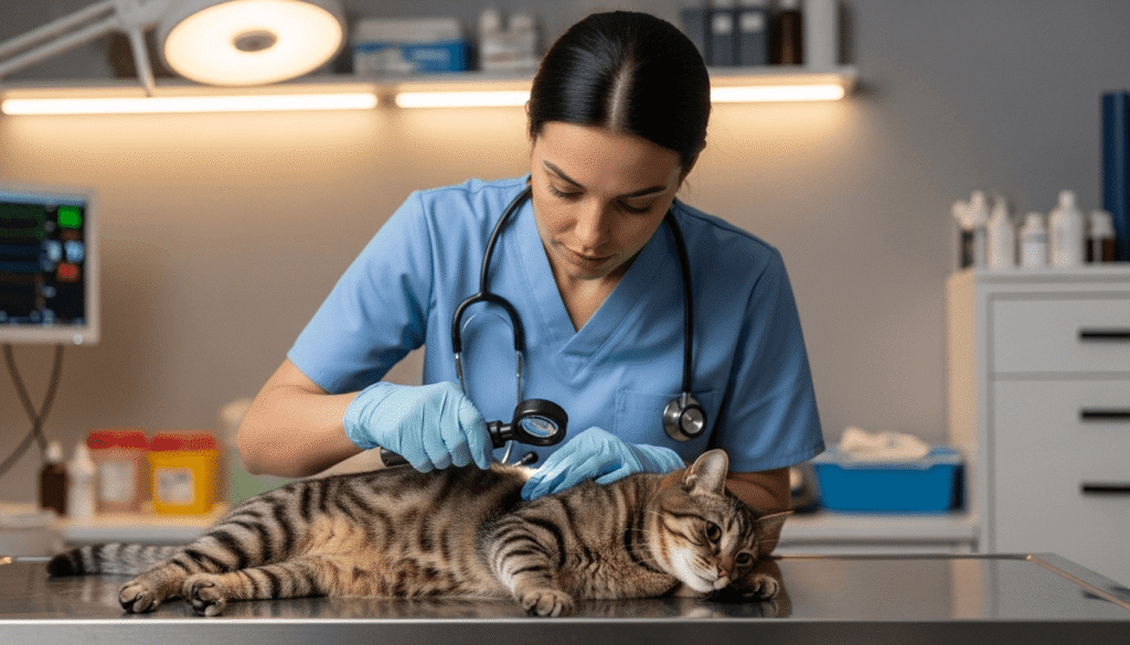 diagnostic vétérinaire teigne du chat lampe de Wood Diagnostic vétérinaire de la teigne chez le chat