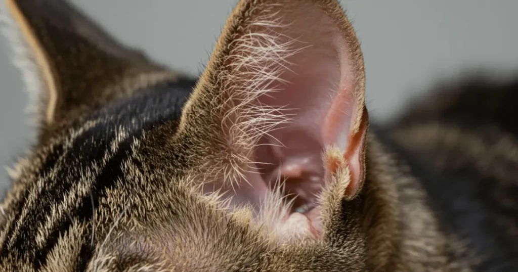 Mon chat se gratte les oreilles 